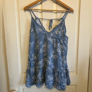 Floral Blue Mini Dress